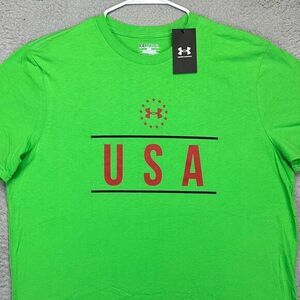 Under Armour Freedom Shirt Adult XL Heat Gear Green USA Patriotic Tee Mens‎ NEW